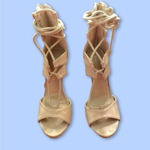 Shoe Republic LA Nude Lace Up Heels